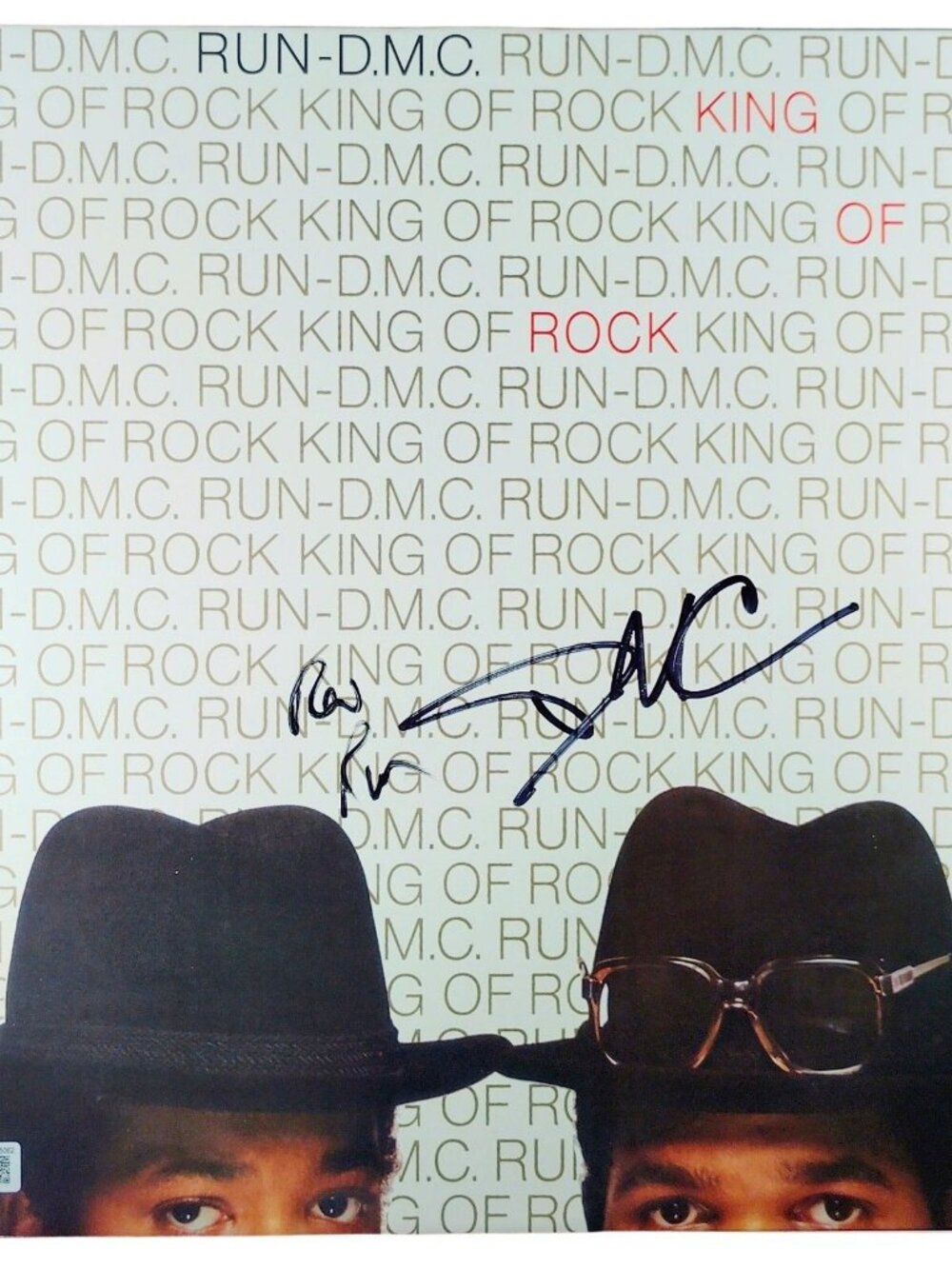 Run DMC Signed King of Rock Vinyl Cover Beckett BAS COA Rev Run DMC